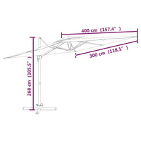 Ombrellone a Sbalzo Doppio Piano Terracotta 400x300 cm