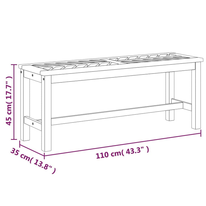 Panca da Giardino 110 cm in Legno Massello di Acacia 362237