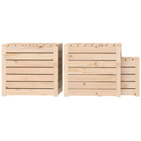 Set Cassette da Giardino 3 pz in Legno Massello di Pino 823955