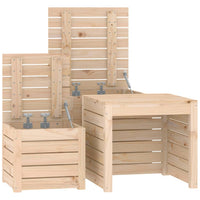 Set Cassette da Giardino 3 pz in Legno Massello di Pino 823955