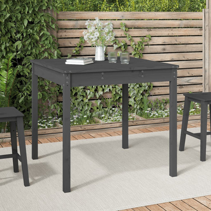 Tavolo da Giardino Grigio 82,5x82,5x76 cm Legno Massello Pino 823964