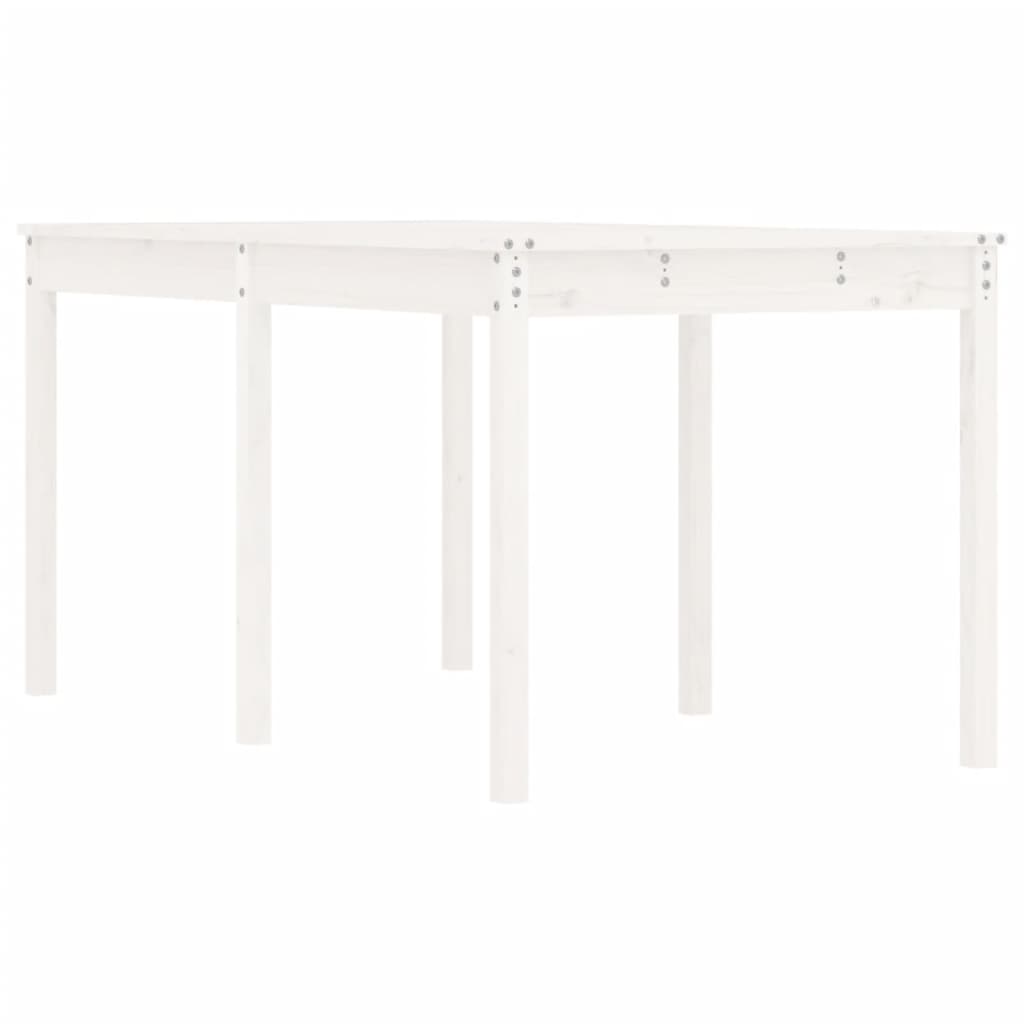 Tavolo da Giardino Bianco 159,5x82,5x76cm Legno Massello Pino 823977