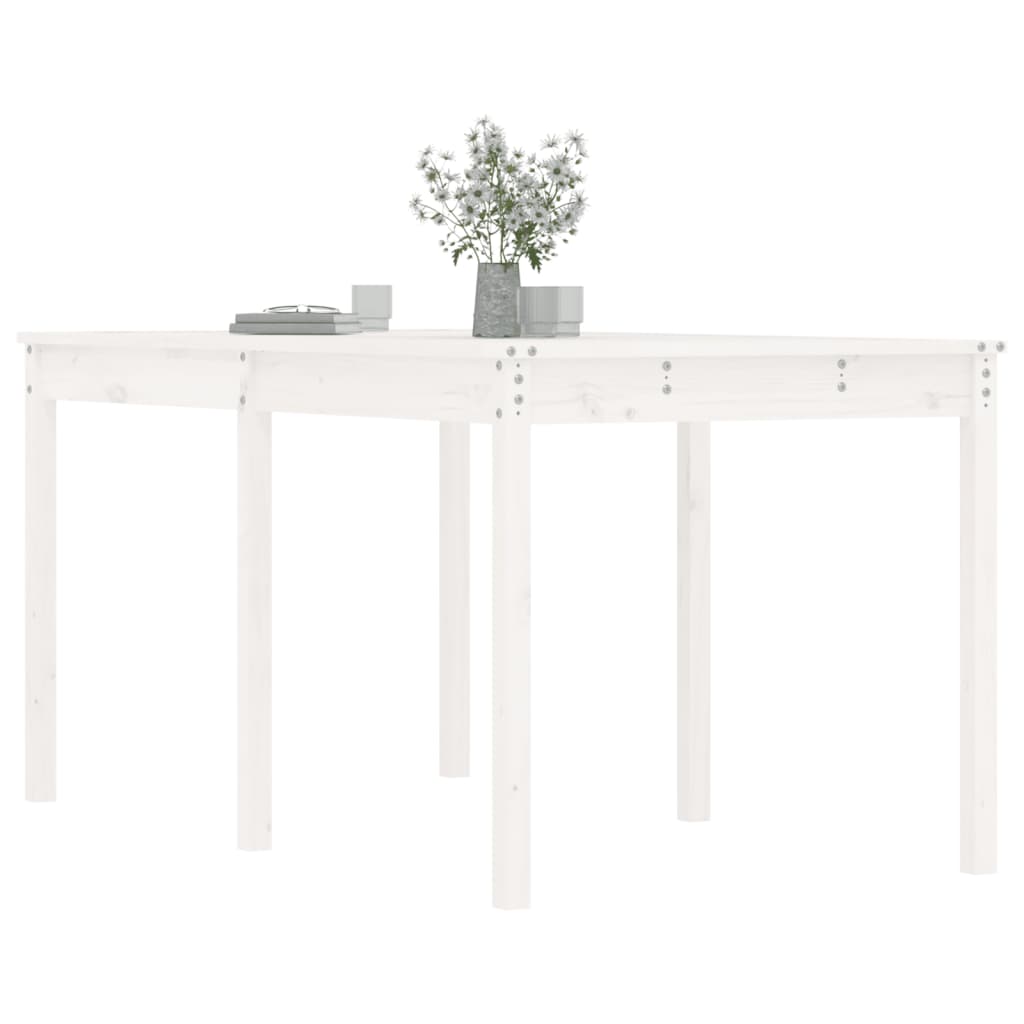 Tavolo da Giardino Bianco 159,5x82,5x76cm Legno Massello Pino 823977