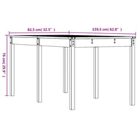 Tavolo da Giardino Bianco 159,5x82,5x76cm Legno Massello Pino 823977