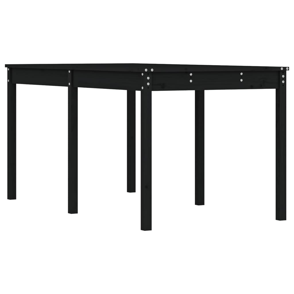 Tavolo da Giardino Nero 159,5x82,5x76 cm Legno Massello di Pino 823980