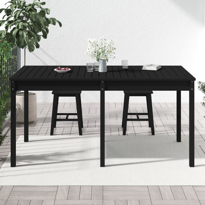 Tavolo da Giardino Nero 159,5x82,5x76 cm Legno Massello di Pino 823980