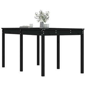 Tavolo da Giardino Nero 159,5x82,5x76 cm Legno Massello di Pino 823980