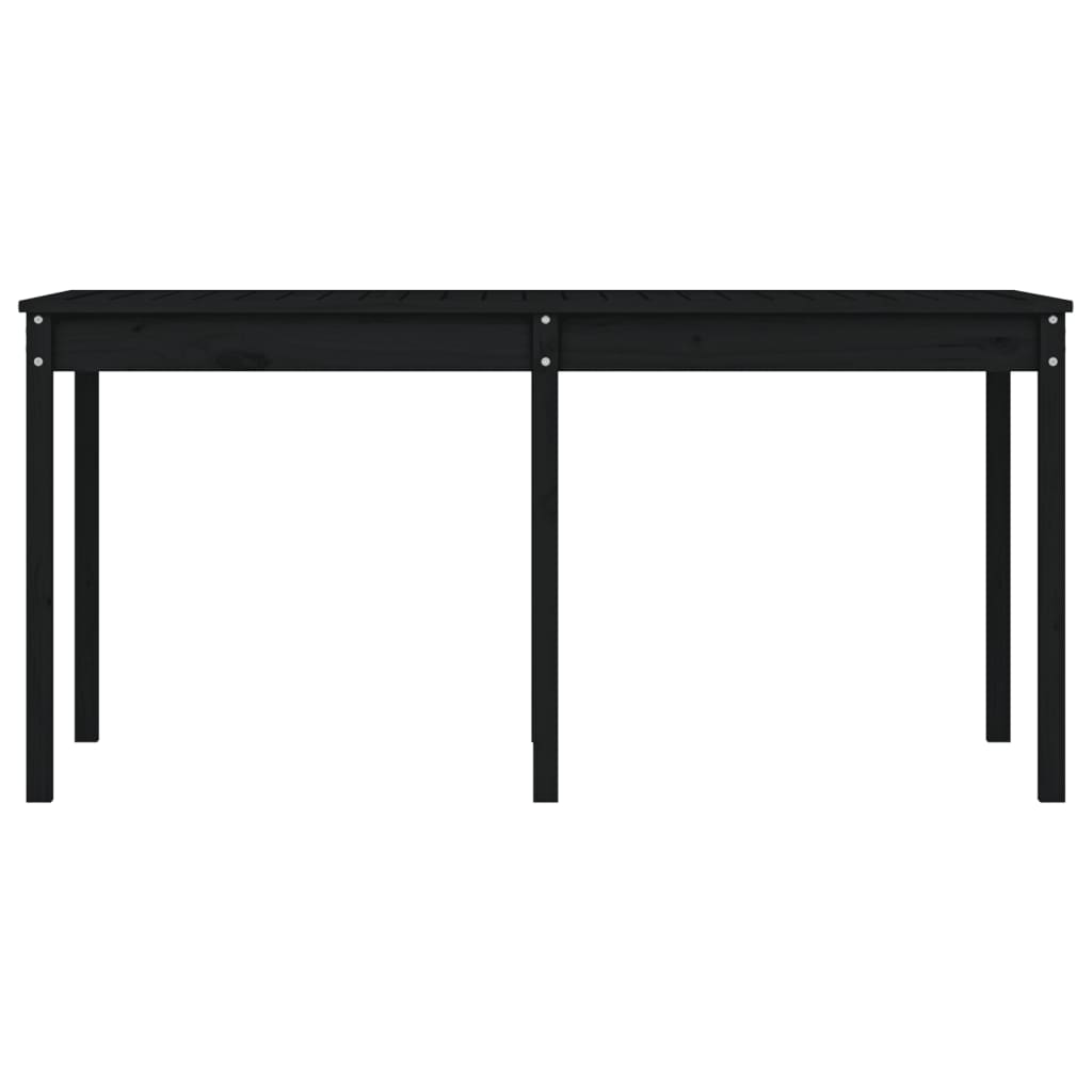 Tavolo da Giardino Nero 159,5x82,5x76 cm Legno Massello di Pino 823980