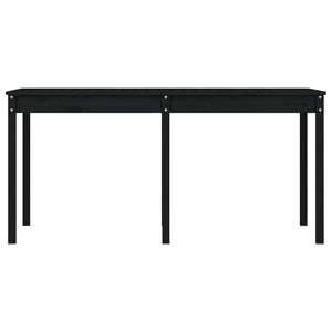 Tavolo da Giardino Nero 159,5x82,5x76 cm Legno Massello di Pino 823980