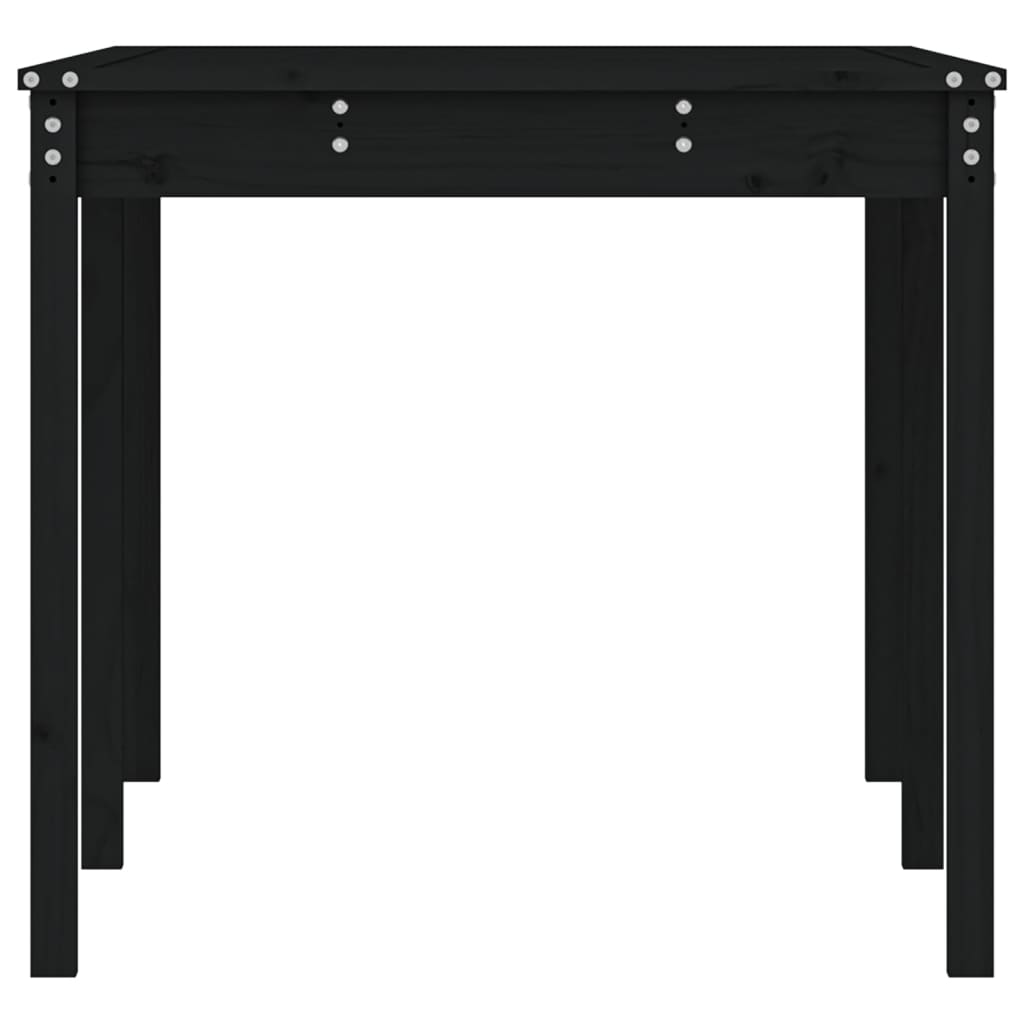 Tavolo da Giardino Nero 159,5x82,5x76 cm Legno Massello di Pino 823980