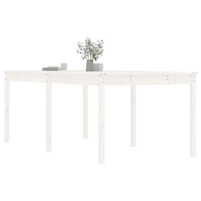 Tavolo da Giardino Bianco 203,5x100x76cm Legno Massello di Pino 823984