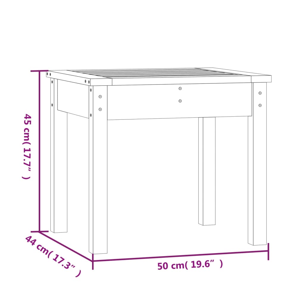 Panca da Giardino Grigia 50x44x45 cm Legno Massello di Pino 823992