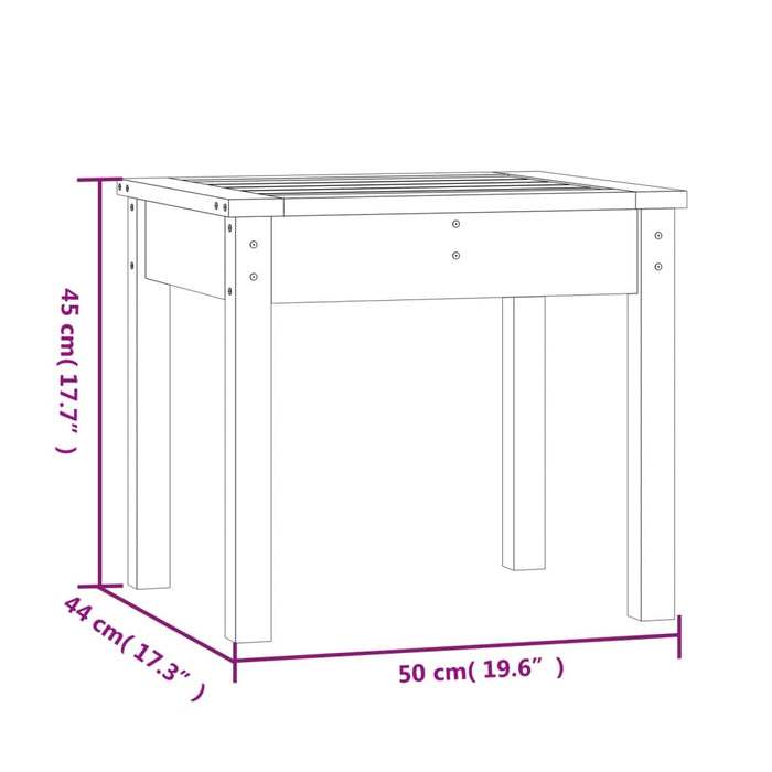 Panca da Giardino Nera 50x44x45 cm Legno Massello di Pino 823994