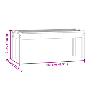 Panca da Giardino Nera 109x44x45 cm Legno Massello di Pino 824008