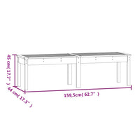 Panca da Giardino 2 Posti 159,5x44x45 cm Legno Massello di Pino 824011