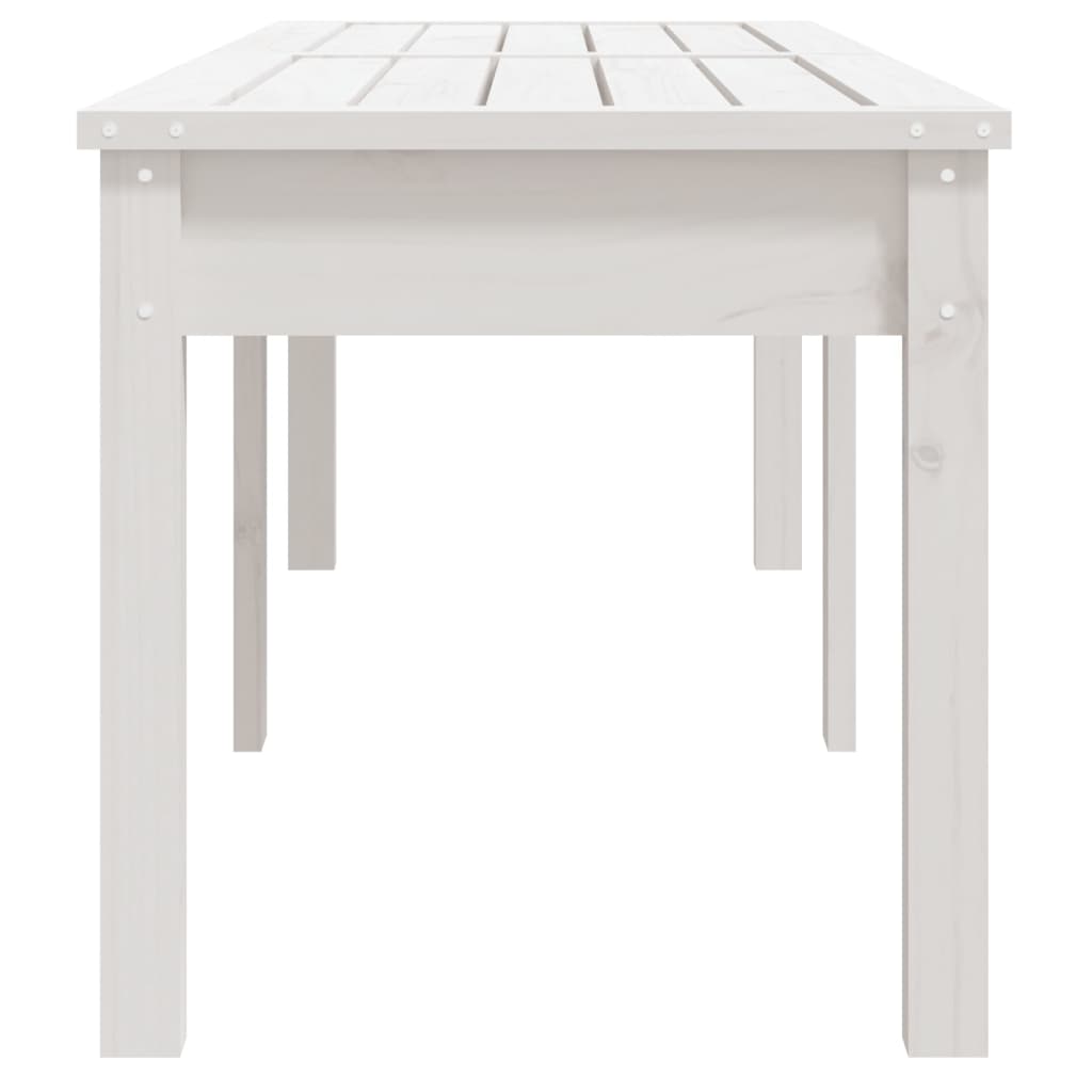 Panca Giardino 2 Posti Bianca 159,5x44x45cm Legno Massello Pino 824012