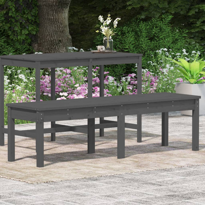 Panca Giardino 2 Posti Grigia 159,5x44x45cm Legno Massello Pino 824013