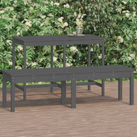 Panca Giardino 2 Posti Grigia 159,5x44x45cm Legno Massello Pino 824013