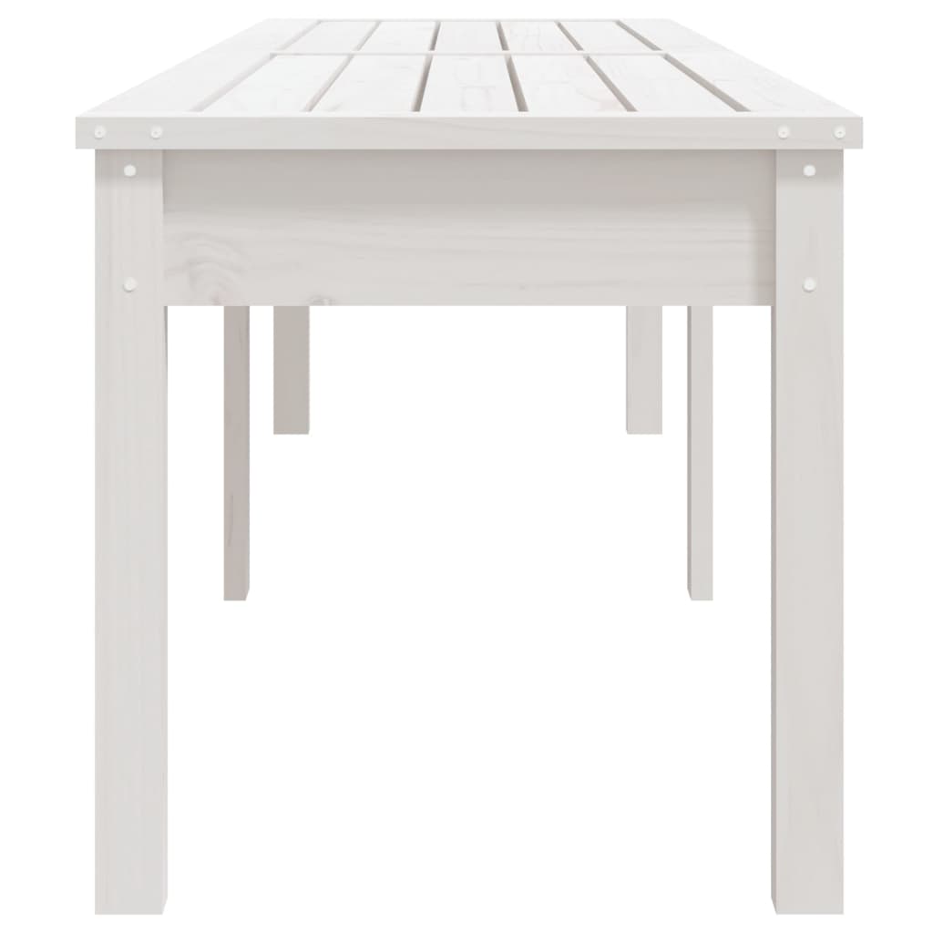 Panca Giardino 2 Posti Bianca 203,5x44x45cm Legno Massello Pino 824019