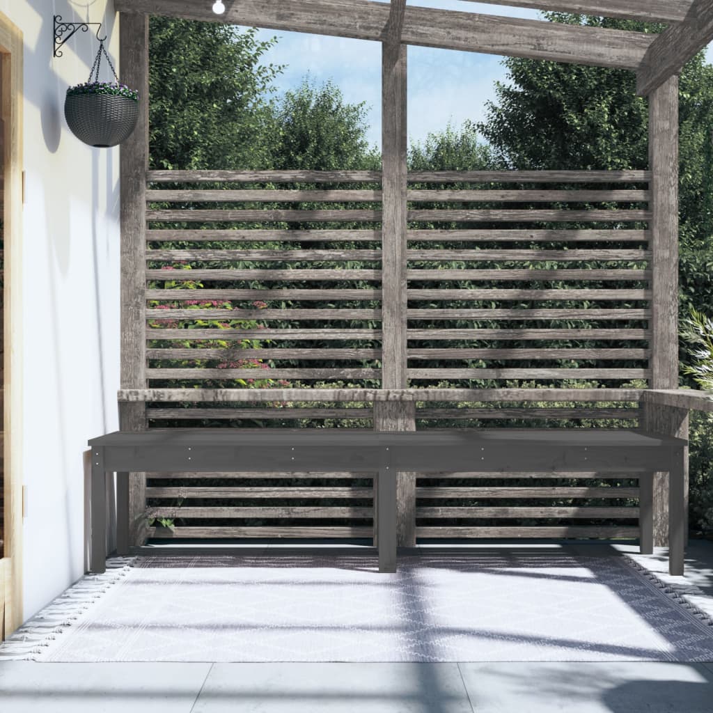 Panca Giardino 2 Posti Grigia 203,5x44x45cm Legno Massello Pinocod mxl 105896