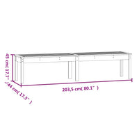 Panca da Giardino 2 Posti 203,5x44x45 cm Legno Massello Douglas 824023