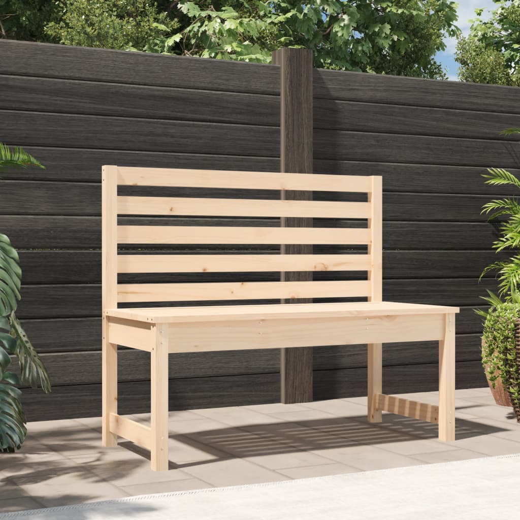 Panca da Giardino 109 cm in Legno Massello di Pino 824032