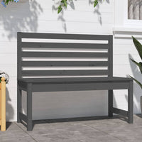 Panca da Giardino Grigia 109 cm in Legno Massello di Pino 824034