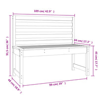 Panca da Giardino 109 cm in Legno Massello di Douglas 824037