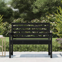 Panca da Giardino Nera 109x48x91,5 cm Legno Massello di Pino 824064