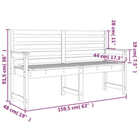 Panca da Giardino Miele 159,5x48x91,5 cm Legno Massello di Pino 824070