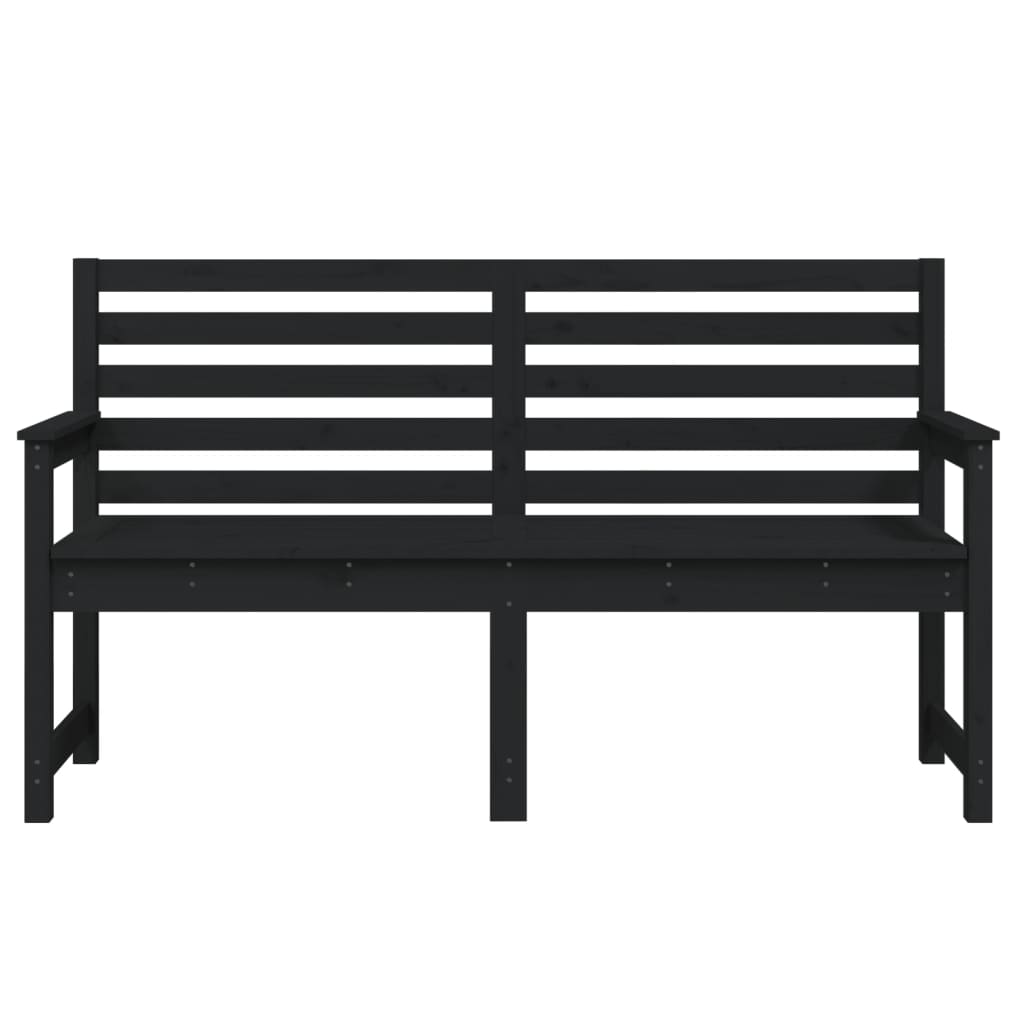 Panca da Giardino Nera 159,5x48x91,5 cm Legno Massello di Pino 824071