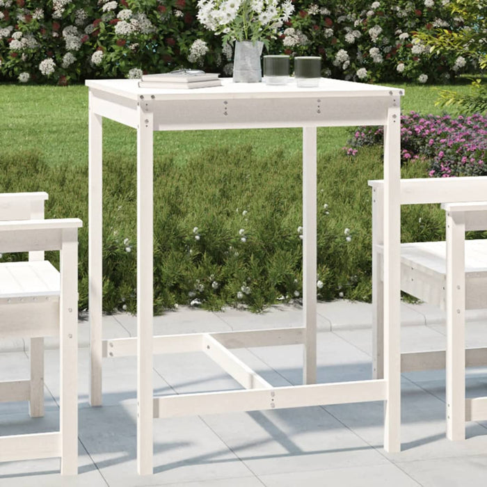 Tavolo da Giardino Bianco 82,5x82,5x110cm Legno Massello Pinocod mxl 82008