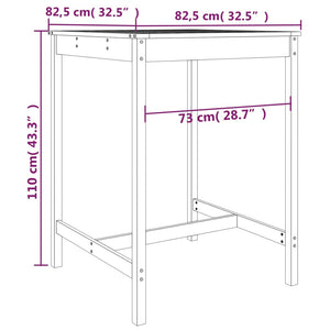 Tavolo da Giardino 82,5x82,5x110cm in Legno Massello di Douglas 824086