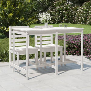 Tavolo da Giardino Bianco 159,5x82,5x110 cm Legno Massello Pino 824096