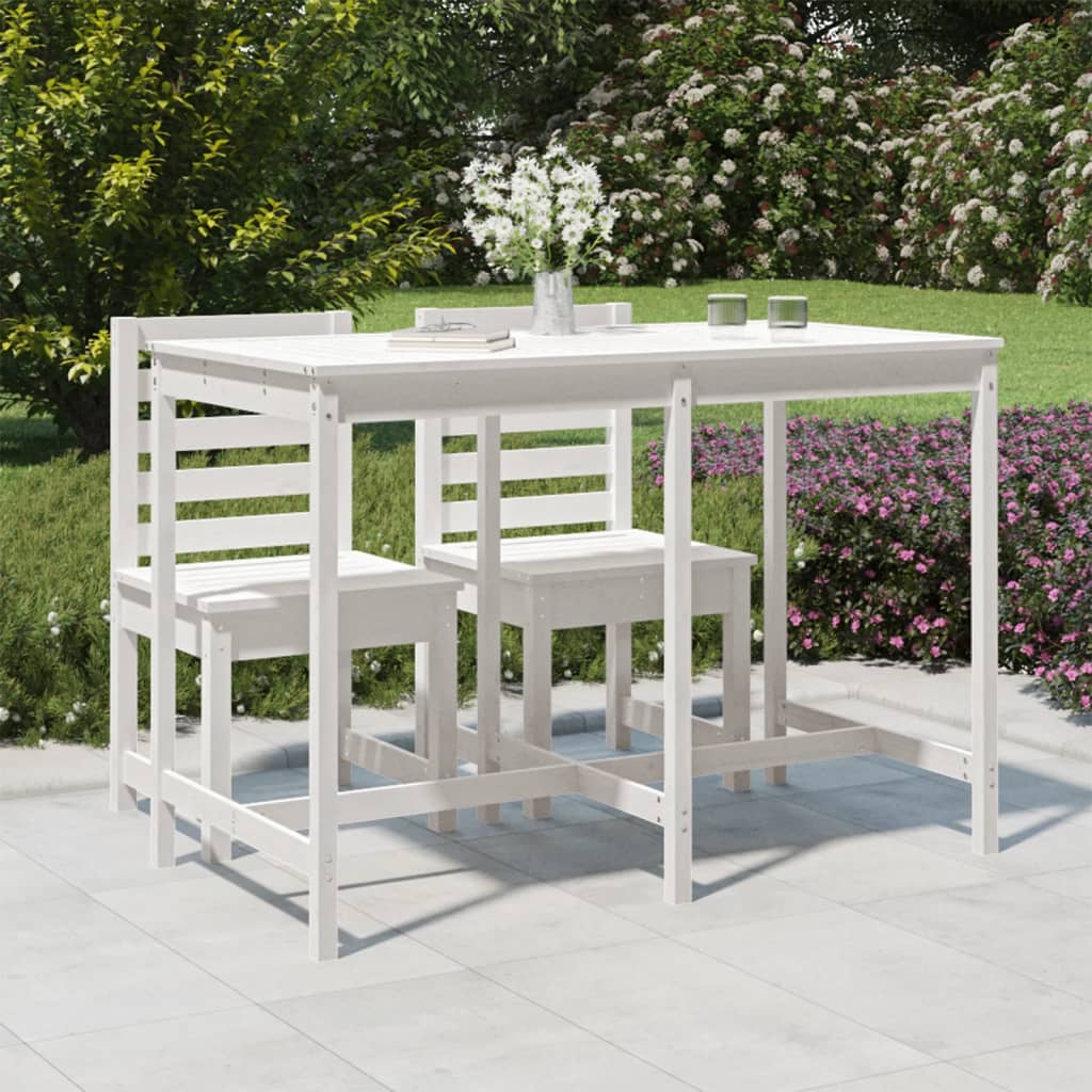 Tavolo da Giardino Bianco 159,5x82,5x110 cm Legno Massello Pinocod mxl 81999