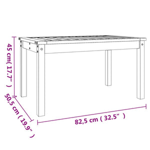 Tavolo da Giardino Nero 82,5x50,5x45 cm Legno Massello Pino 824117