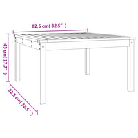 Tavolo da Giardino Grigio 82,5x82,5x45 cm Legno Massello Pino 824122