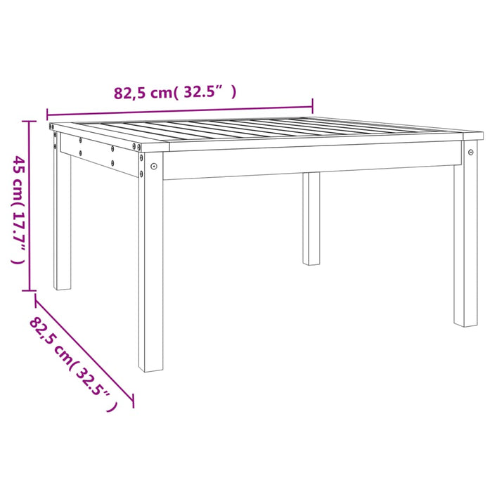 Tavolo da Giardino Grigio 82,5x82,5x45 cm Legno Massello Pino 824122