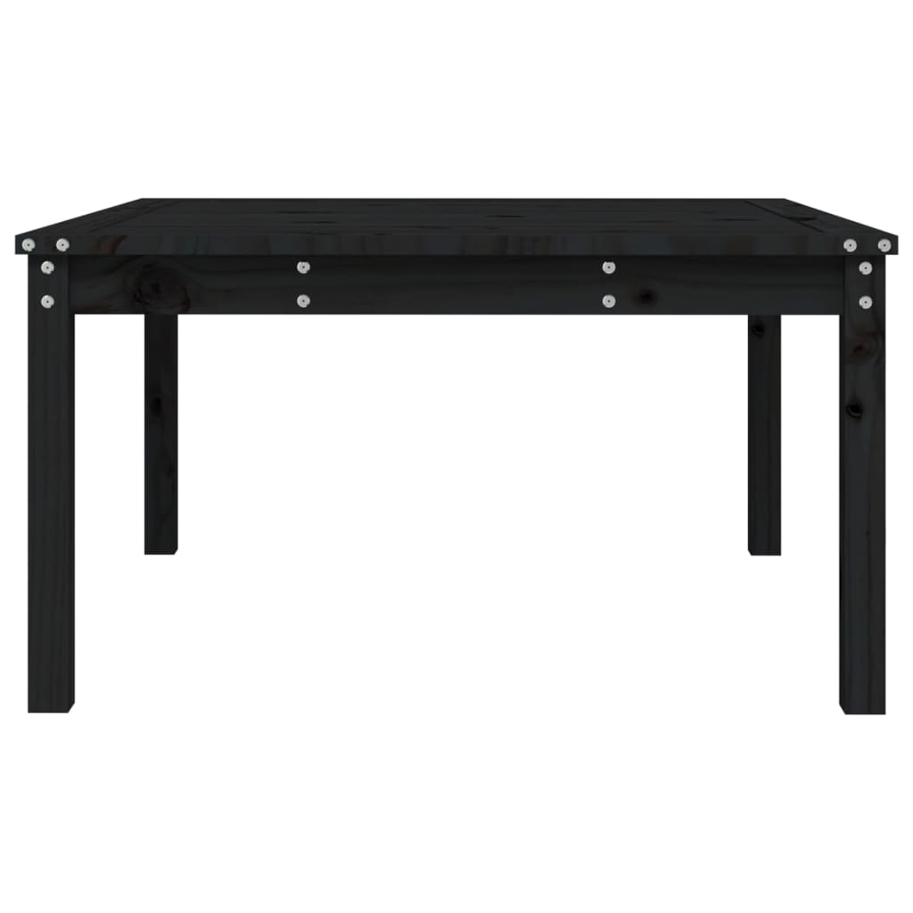 Tavolo da Giardino Nero 82,5x82,5x45 cm Legno Massello di Pino 824124