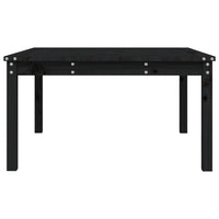 Tavolo da Giardino Nero 82,5x82,5x45 cm Legno Massello di Pino 824124