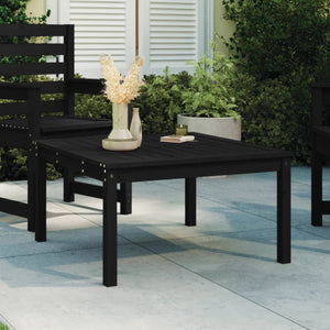 Tavolo da Giardino Nero 82,5x82,5x45 cm Legno Massello di Pino 824124