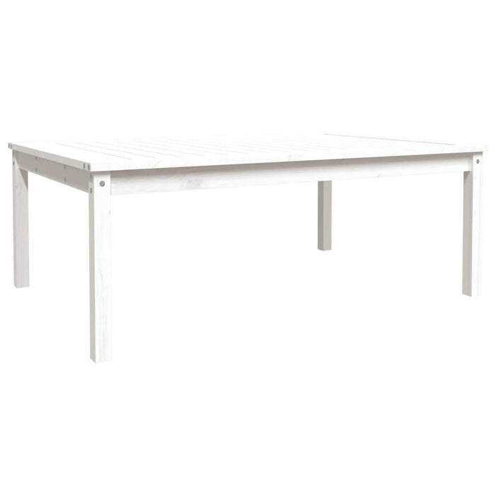 Tavolo da Giardino Bianco 121x82,5x45 cm Legno Massello di Pino 824128