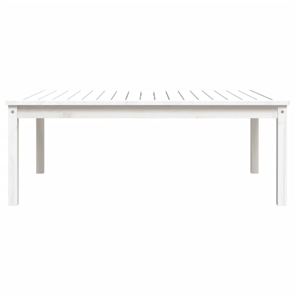 Tavolo da Giardino Bianco 121x82,5x45 cm Legno Massello di Pino 824128