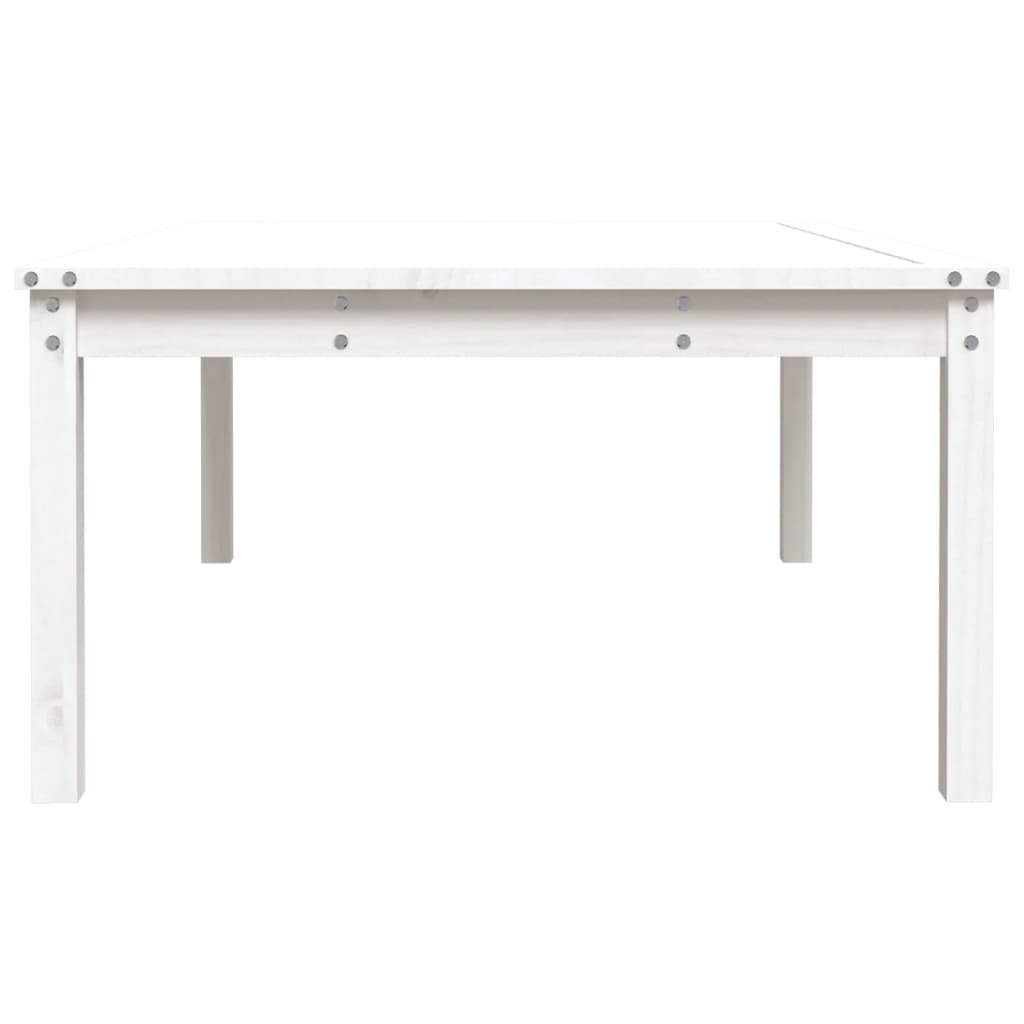 Tavolo da Giardino Bianco 121x82,5x45 cm Legno Massello di Pino 824128