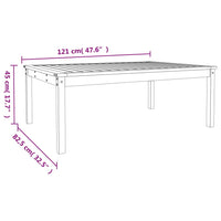 Tavolo da Giardino Bianco 121x82,5x45 cm Legno Massello di Pino 824128