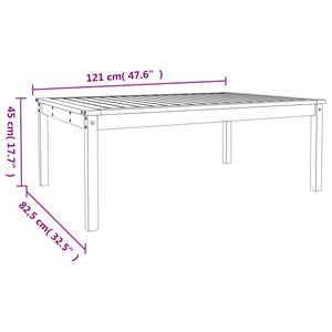 Tavolo da Giardino Bianco 121x82,5x45 cm Legno Massello di Pino 824128