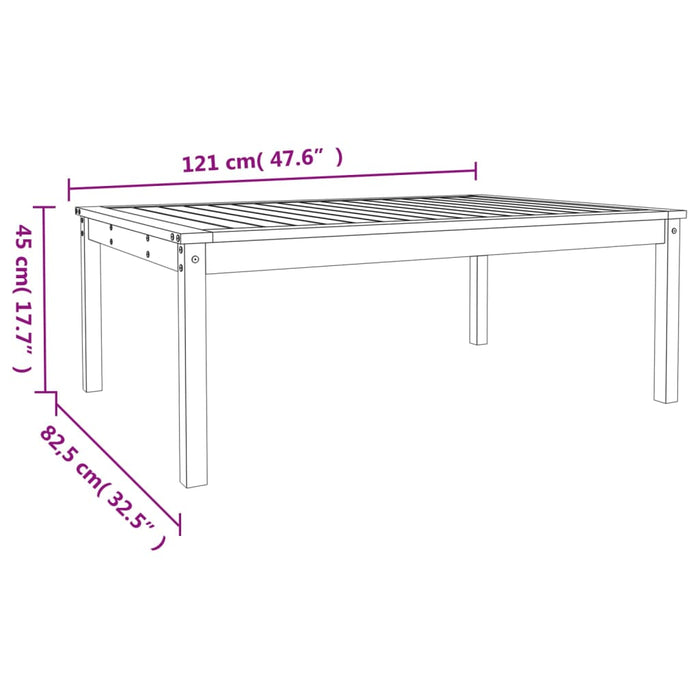 Tavolo da Giardino Bianco 121x82,5x45 cm Legno Massello di Pino 824128