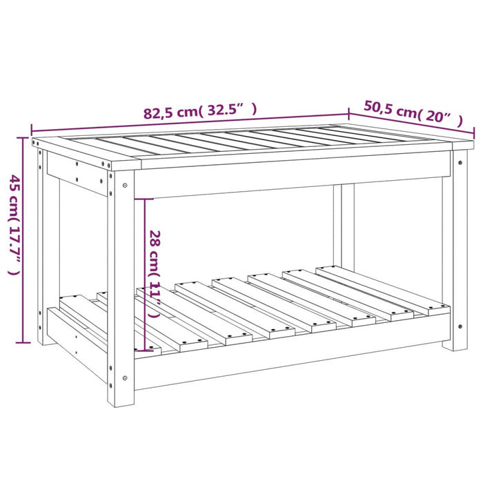 Tavolo da Giardino 82,5x50,5x45 cm in Legno Massello di Pino 824134