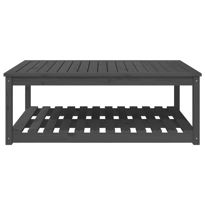 Tavolo da Giardino Grigio 121x82,5x45 cm Legno Massello di Pino 824150