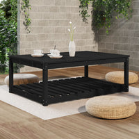 Tavolo da Giardino Nero 121x82,5x45 cm Legno Massello di Pino 824152